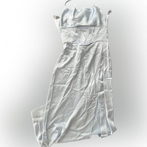 Zara Baby Blue Satin corset dress long size XXS new with tags